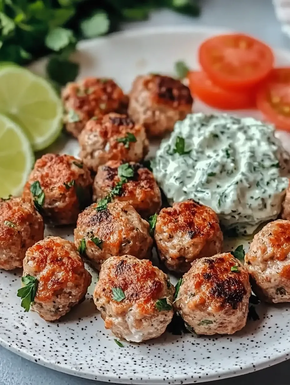 Greek Turkey Meatballs and Tzatziki with Herbs