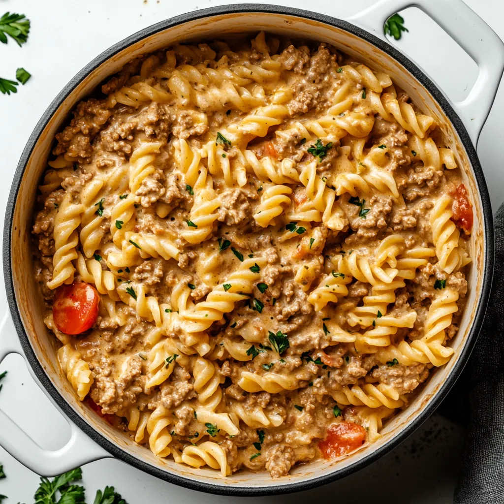 Stovetop Creamy Beef Pasta
