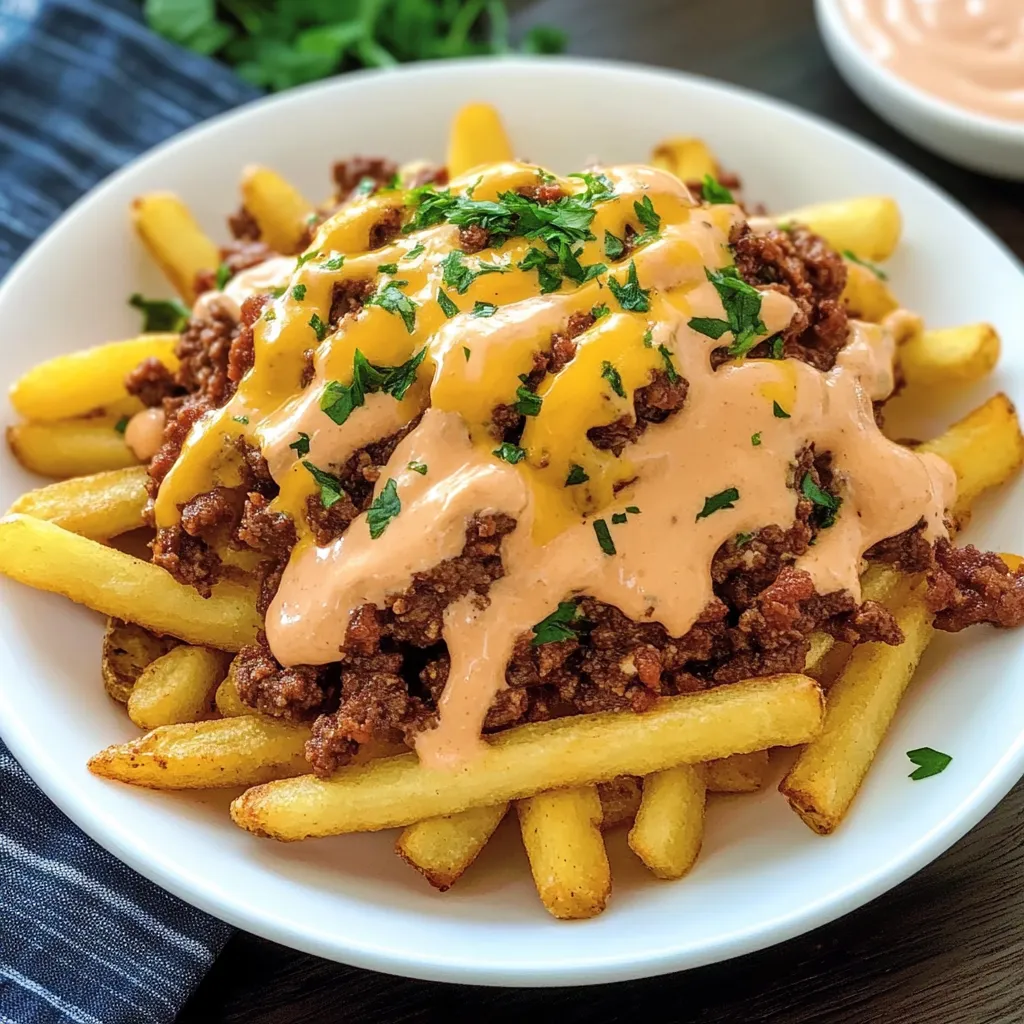 Loaded Fries with Beef and Cheddar