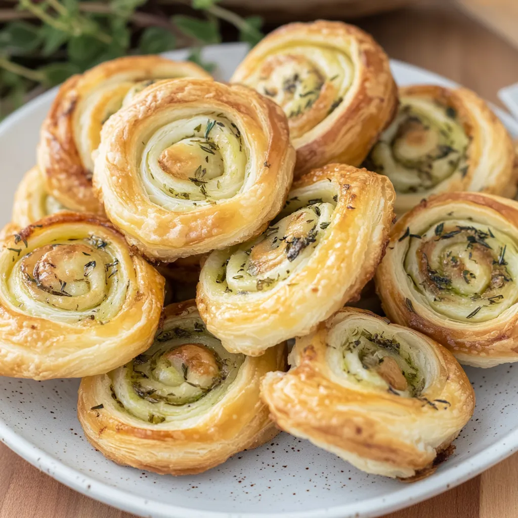 Pesto Cream Cheese Puff Pastry Spirals