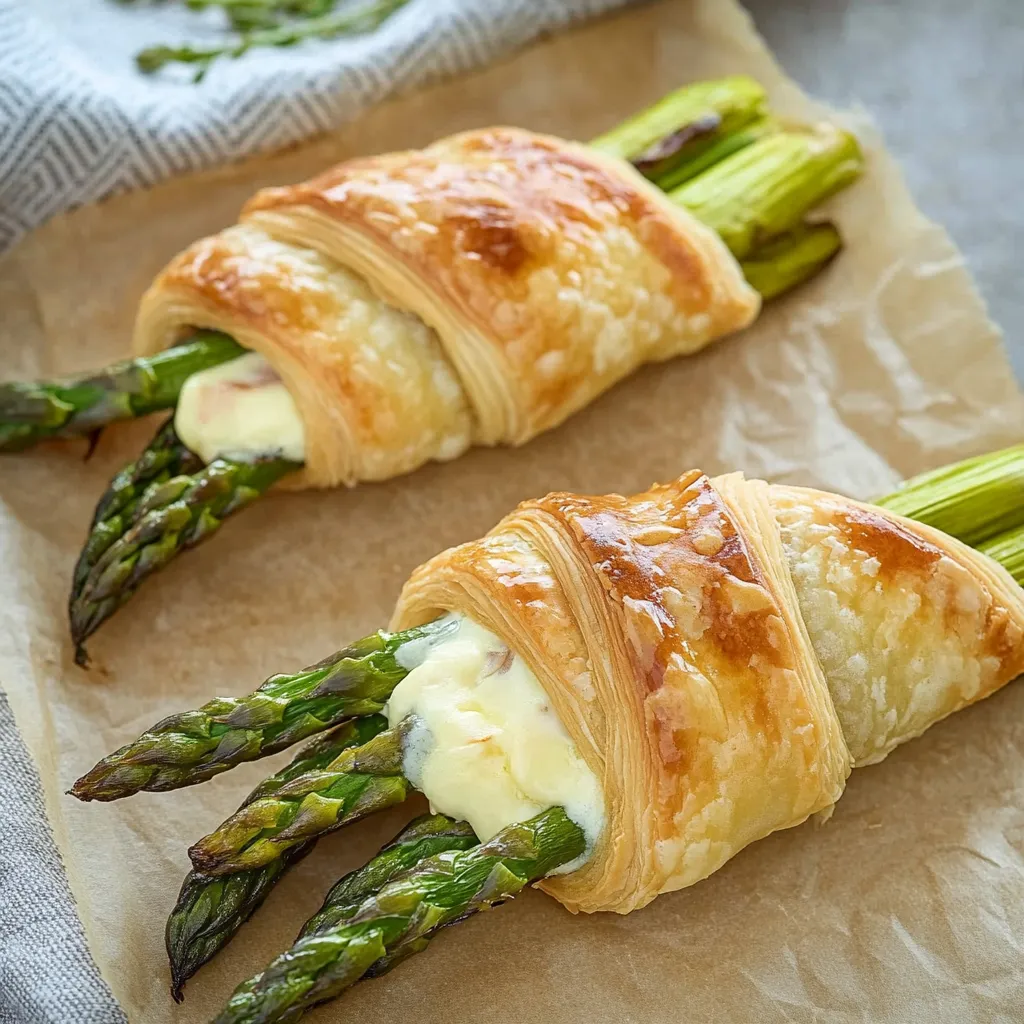 Flaky Pastry with Asparagus Ham Cheese