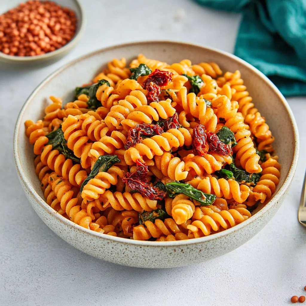 Red Lentil Pasta packed with protein and flavor