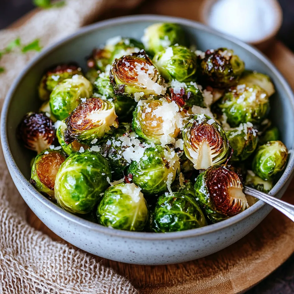 Brussels sprouts in air fryer basket looking crispy
