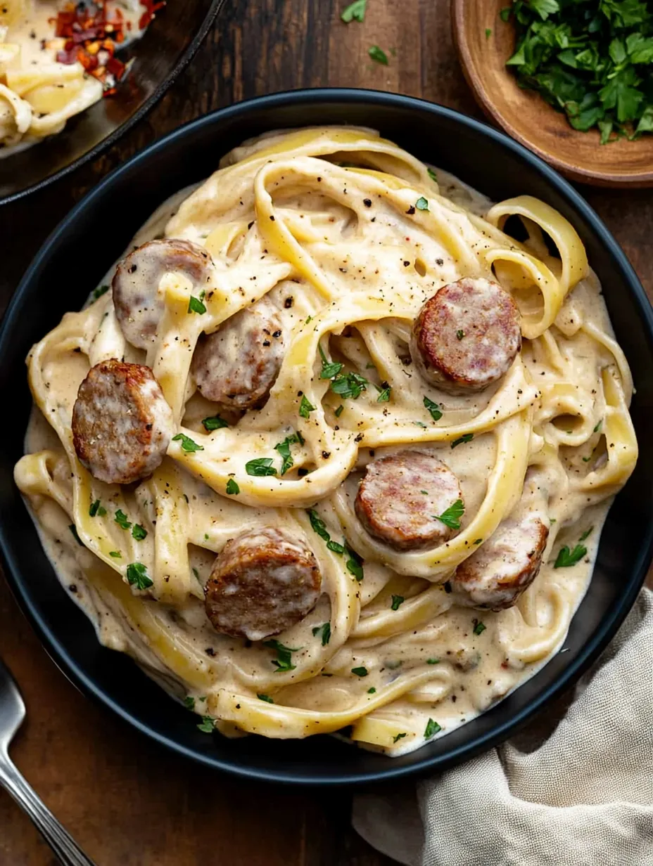 Creamy Cajun Alfredo with Smoked Sausage