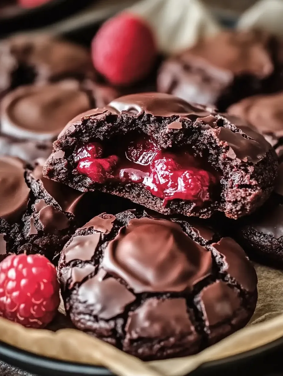 Fudgy Chocolate Cookies with Raspberry Recipe