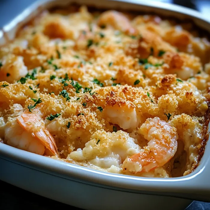 A bowl of shrimp and cheese.