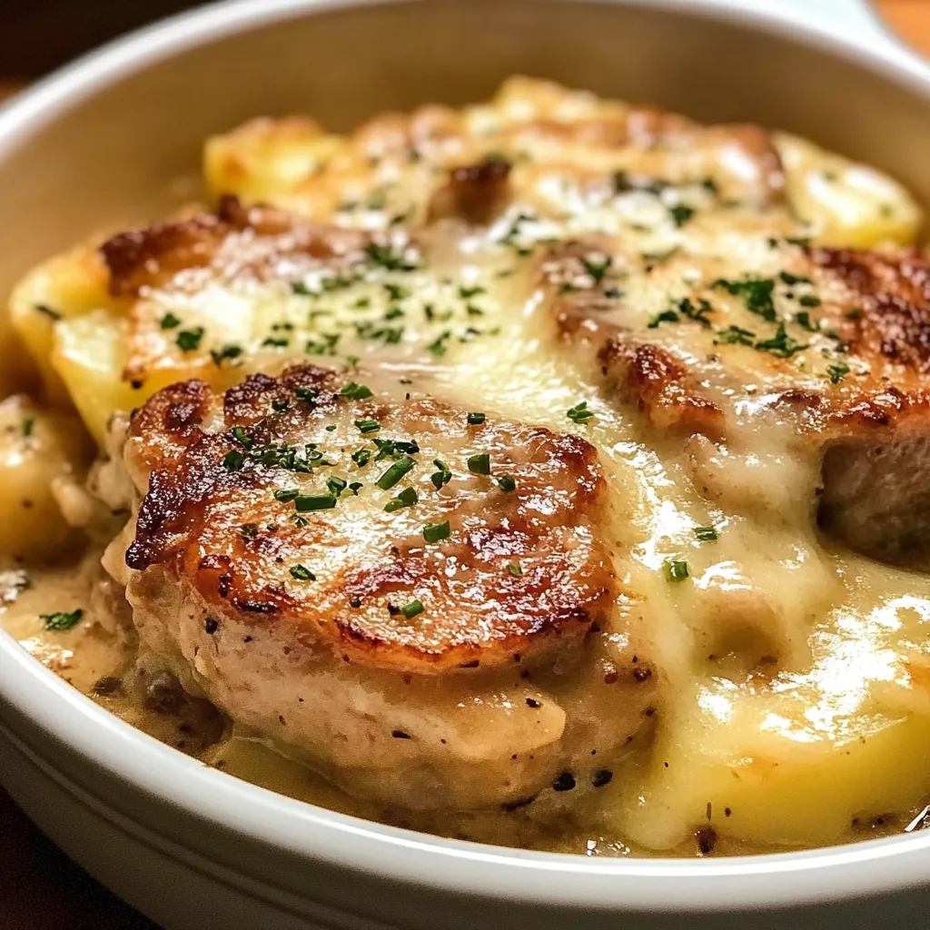 A bowl of food with meat and potatoes.