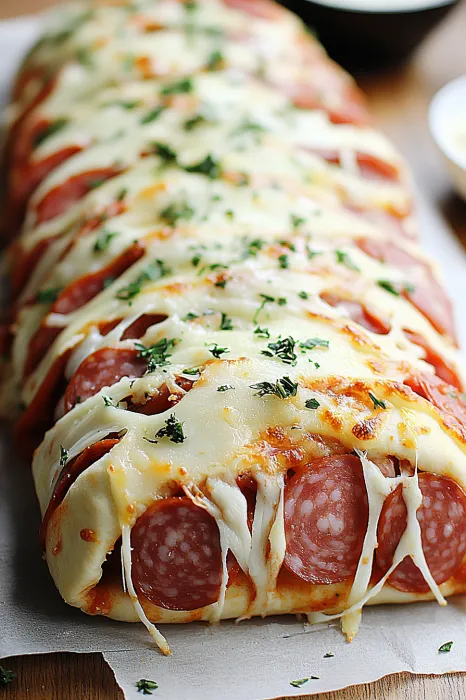 A meat dish with cheese on top.
