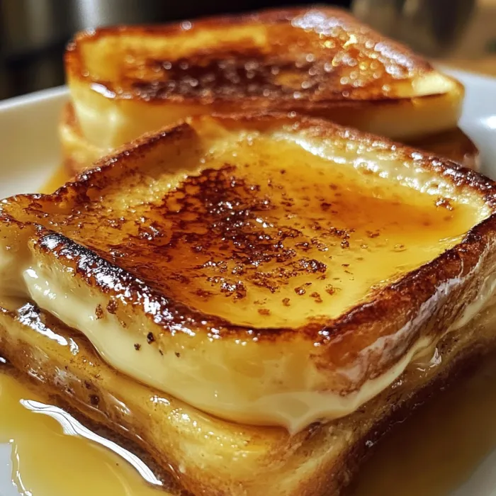 Two pieces of French toast on a plate.