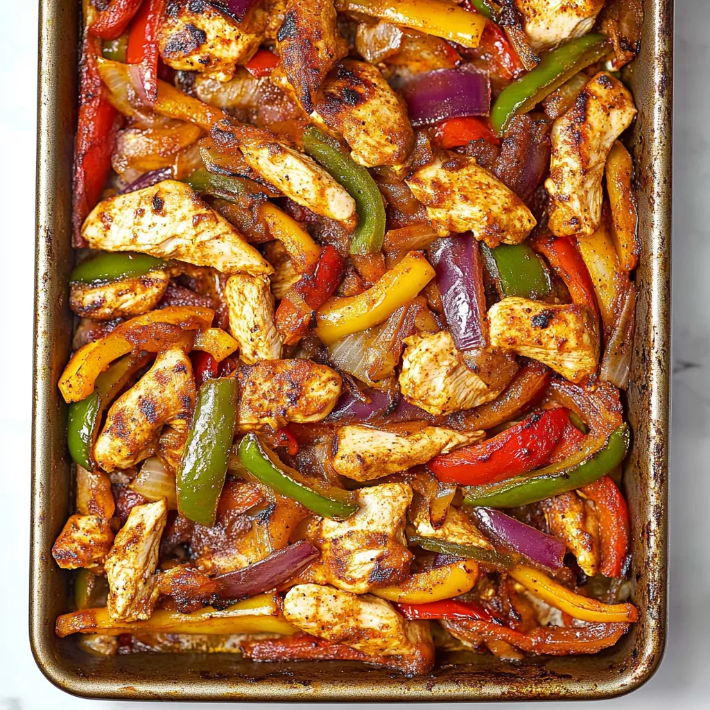 A pan of food with peppers and onions.