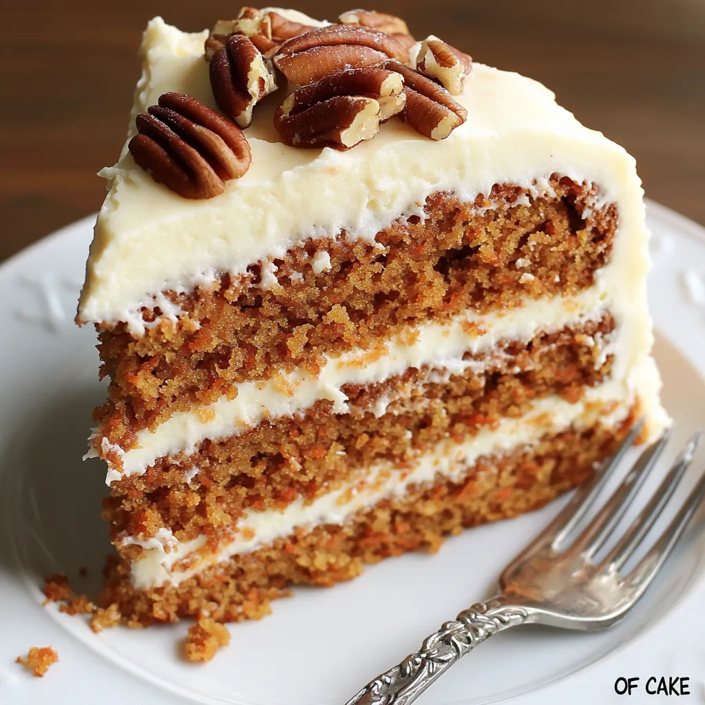 A slice of cake with nuts on top.