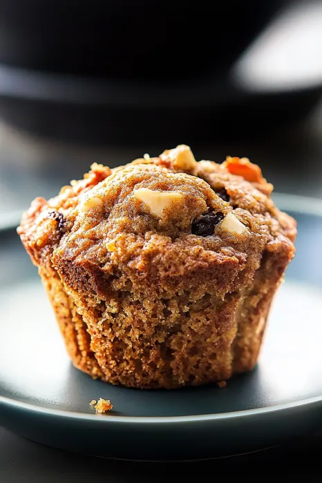 A muffin with nuts on top.