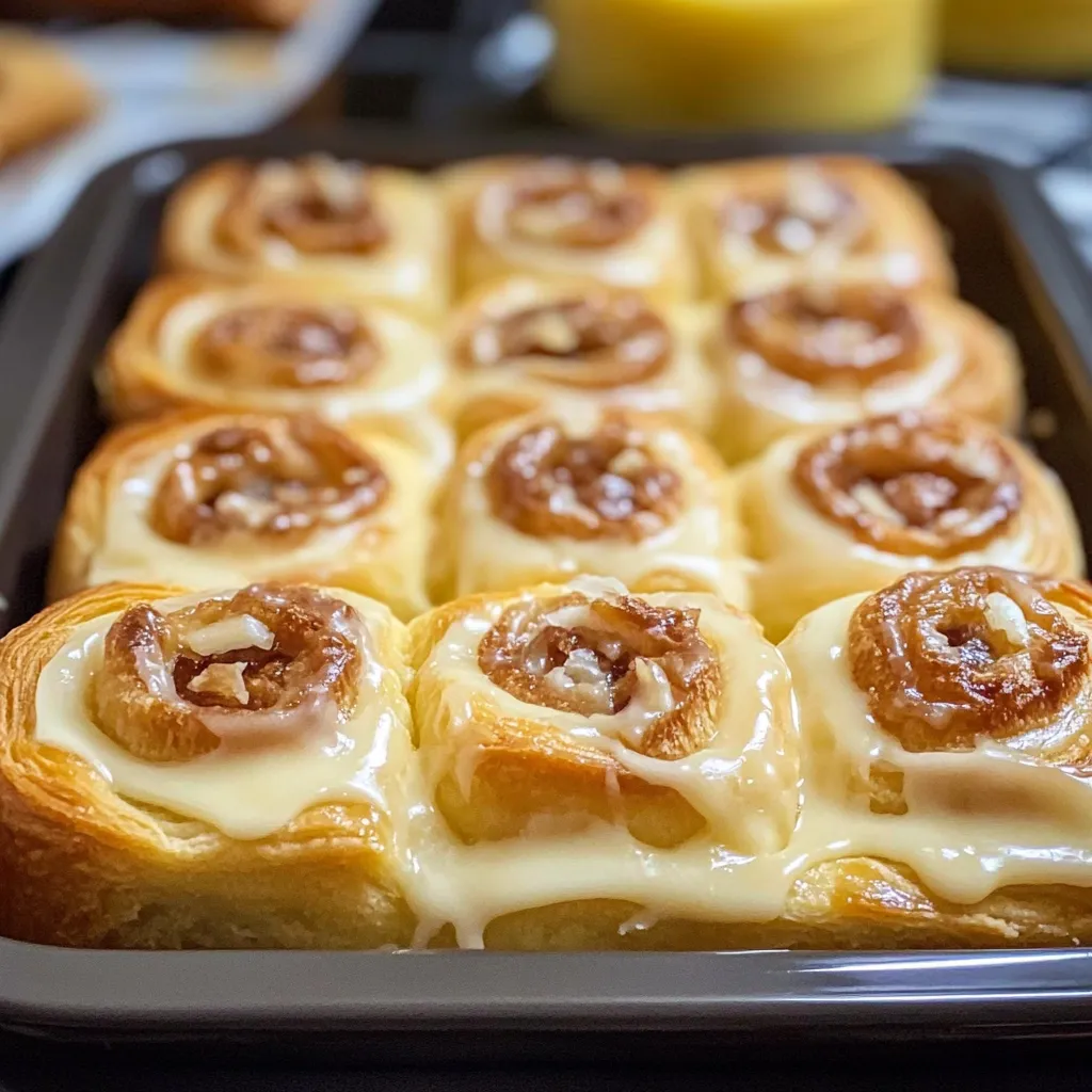 A tray of pastries with cream on top.