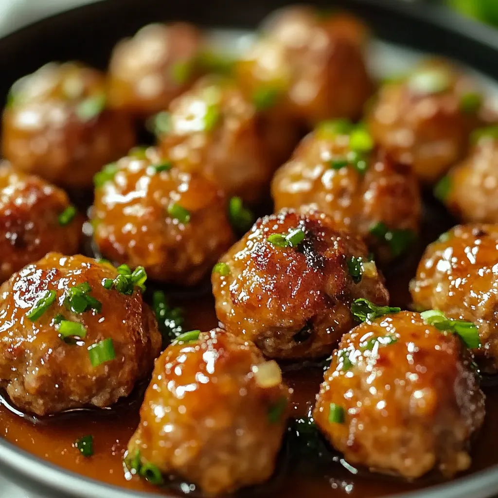 A bowl of meatballs in a brown sauce.