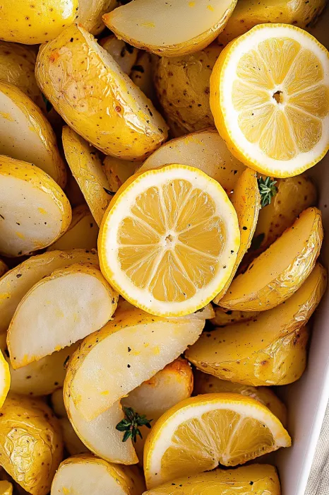 Lemons and potatoes in a bowl.