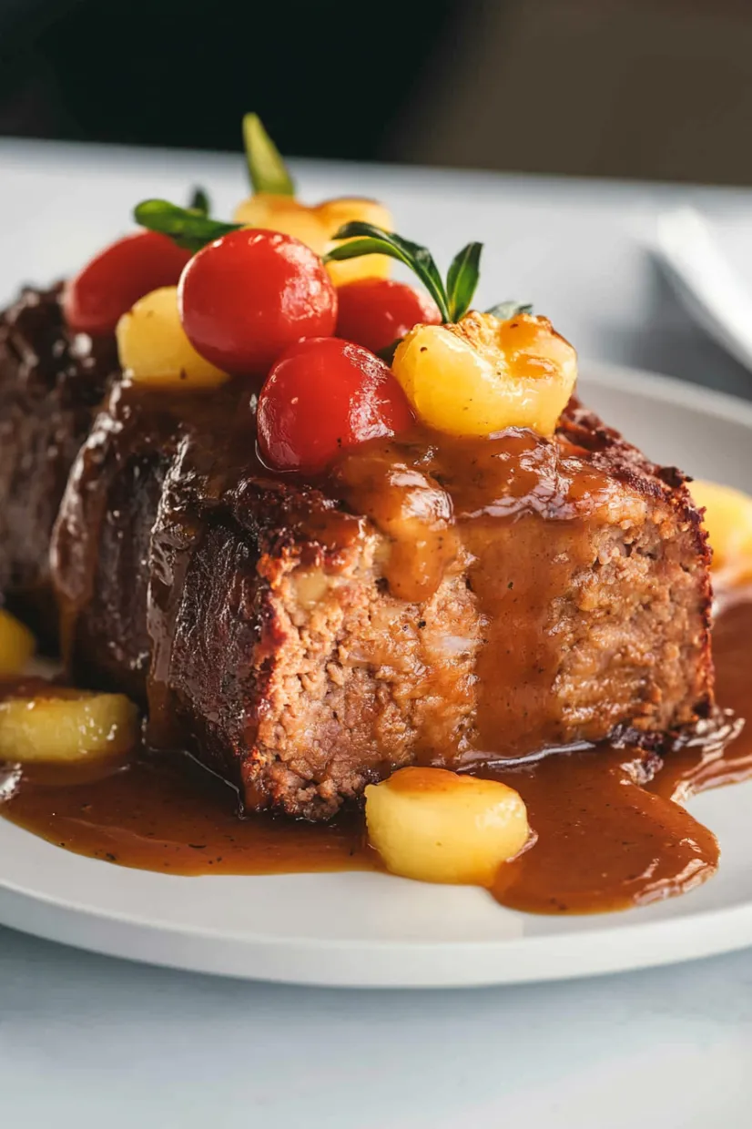 A plate of food with meat and tomatoes.