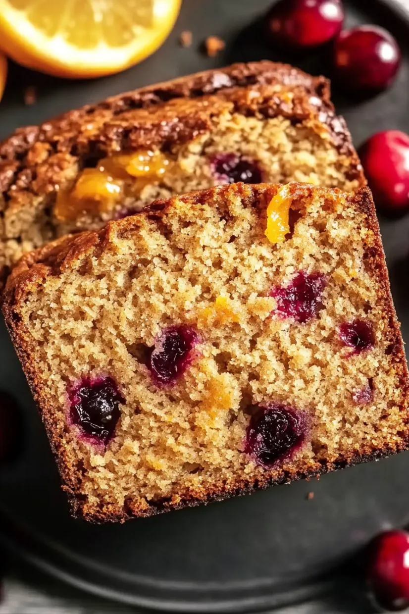 A slice of bread with fruit on top.