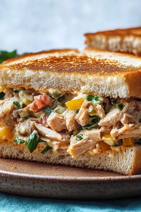 A sandwich with meat and vegetables.