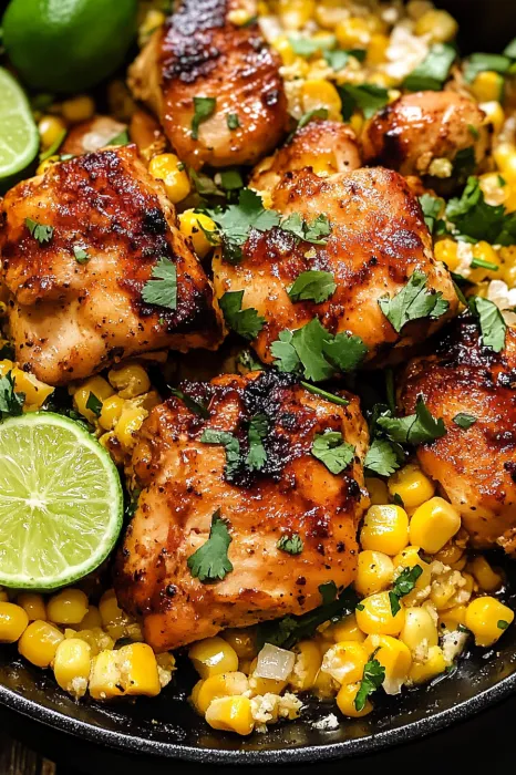 Chicken with corn and lime.