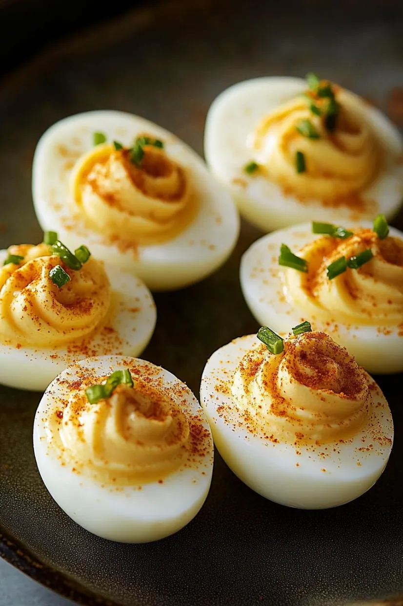 A plate of eggs with a spoon in them.