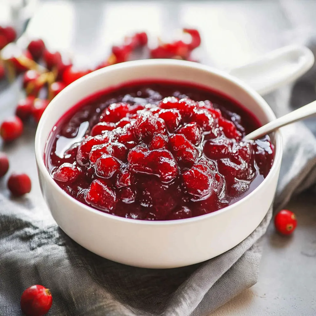 Bowl filled with red cranberries.