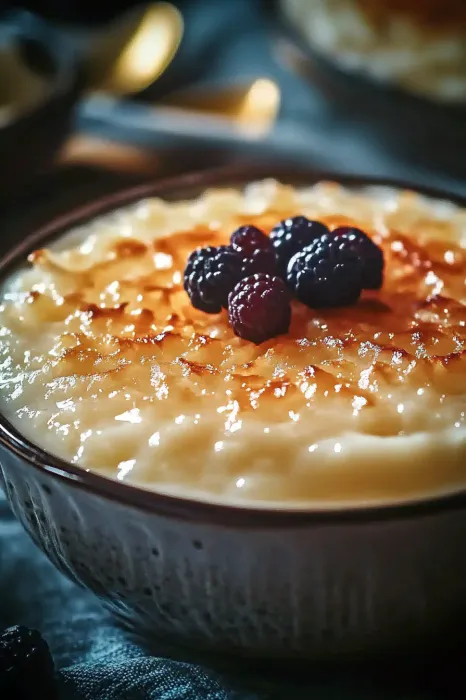 A bowl of food with berries on top.