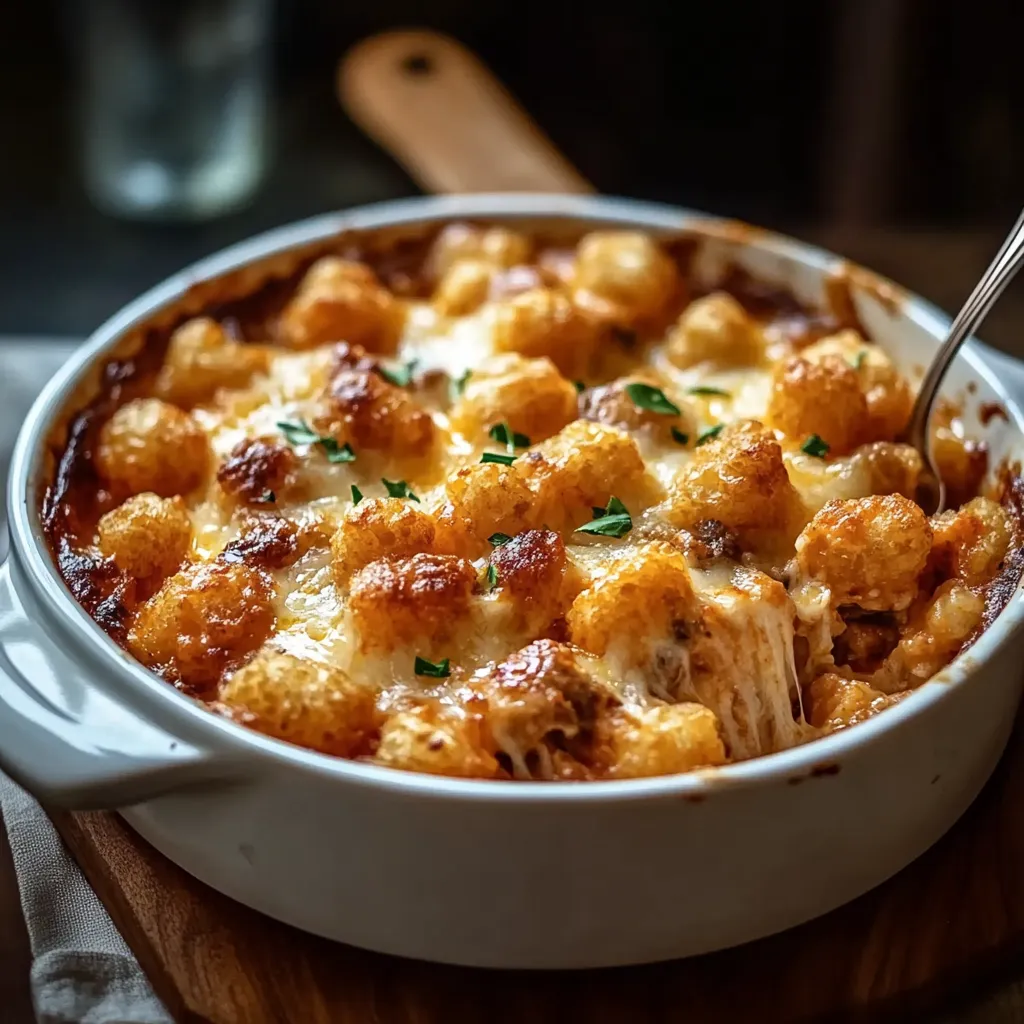 A delicious bowl of baked goodness with a spoon in it.