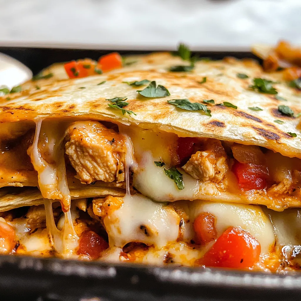 A dish with a quesadilla alongside fresh garnish.