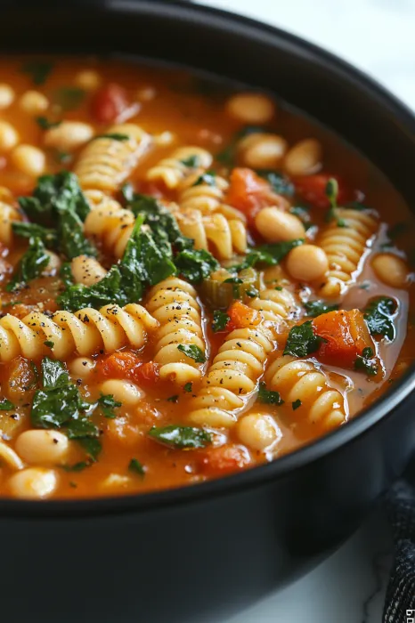 A bowl of pasta with vegetables.