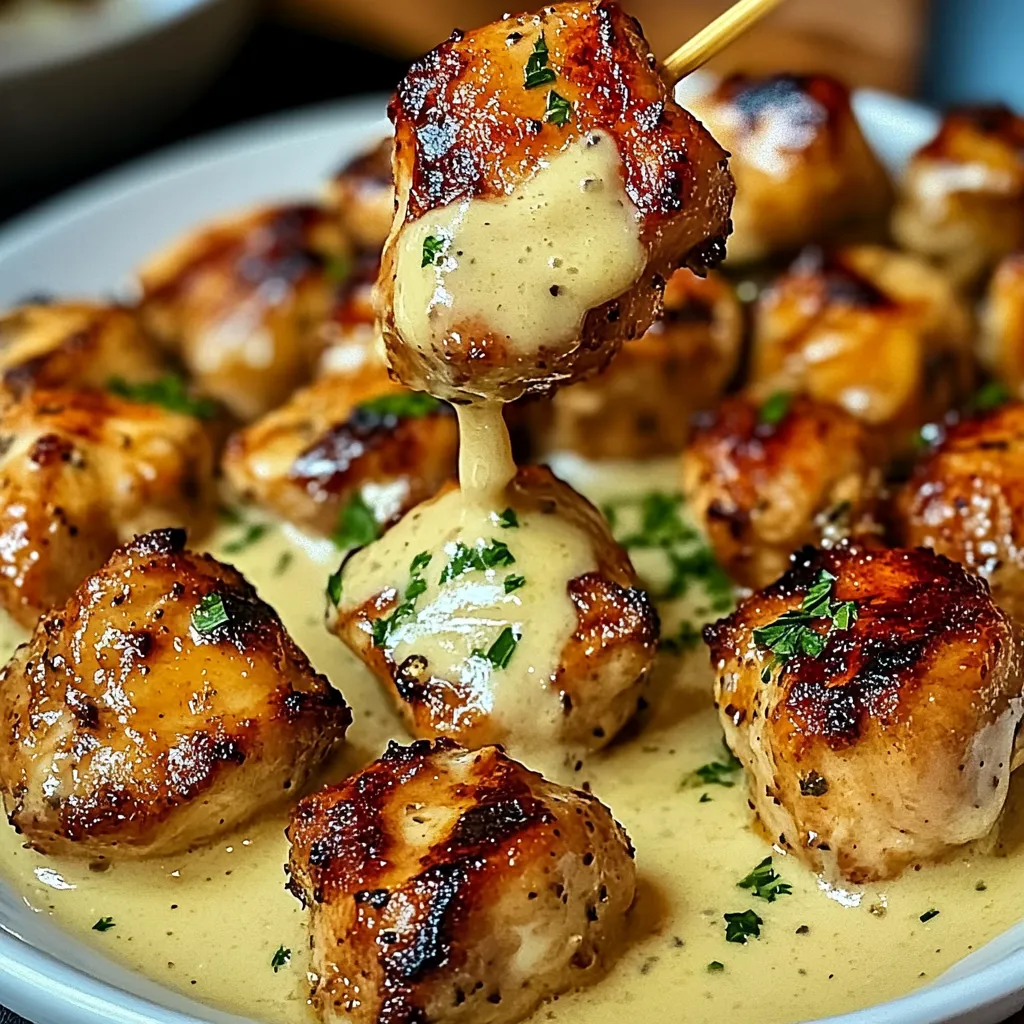 A dish of chicken topped with sauce.