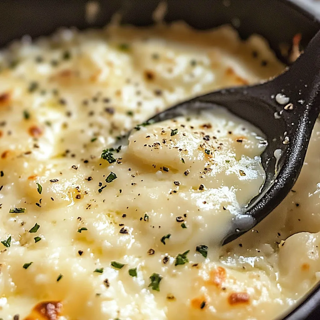 A spoon dipping into a bowl of creamy sauce.