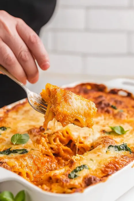 A fork is being used to eat a piece of food.