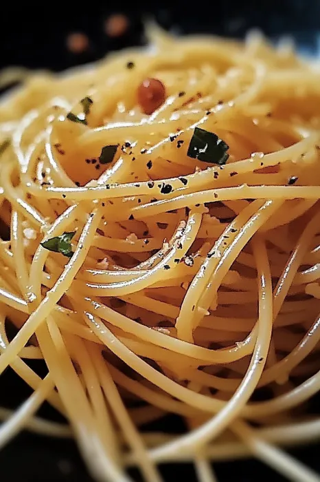 A plate of spaghetti with black olives.