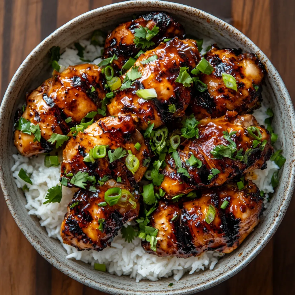 A bowl filled with chicken, veggies, and rice.