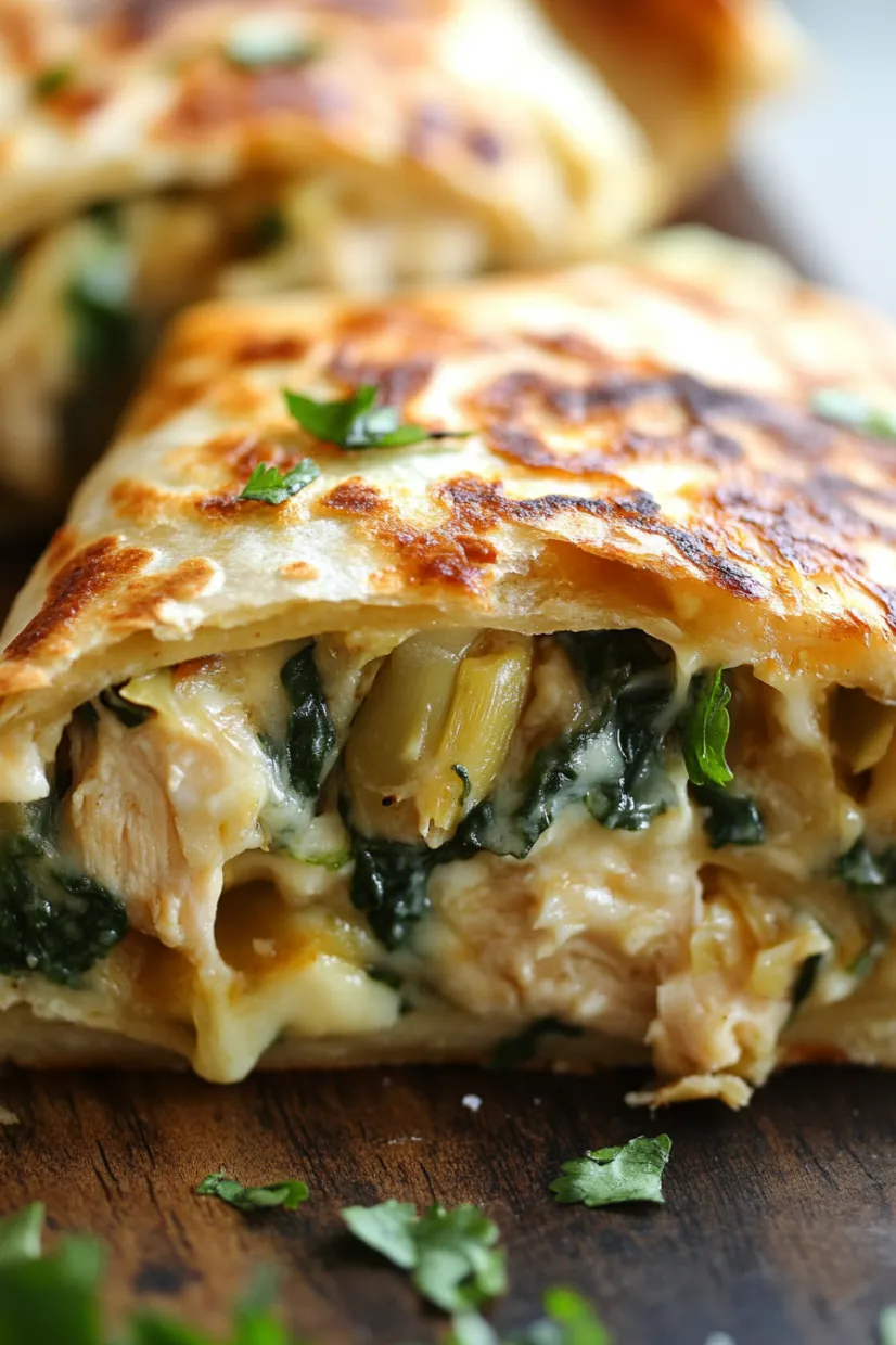 A piece of food with a green leaf on it.
