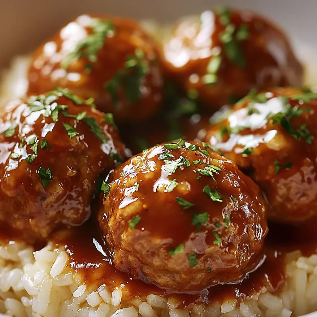 A serving bowl of juicy meatballs in sauce.