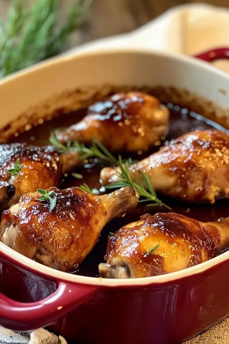 A bowl of chicken with herbs.