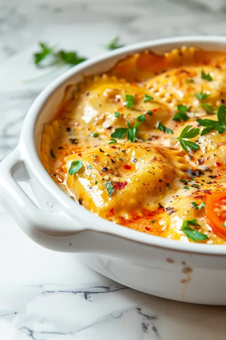 A bowl of pasta loaded with tomatoes and herbs on top.