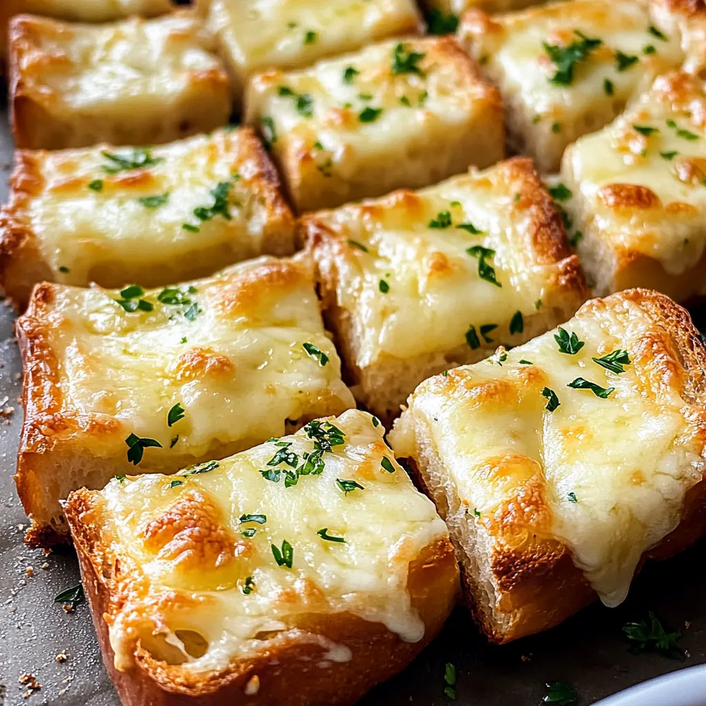 Bread with cheese on top.