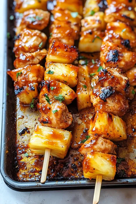 Food tray with a kabob sitting on it.