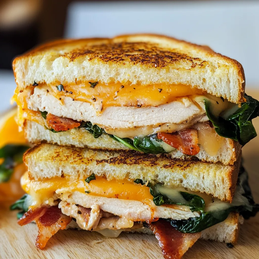 A sandwich loaded with bacon and greens.