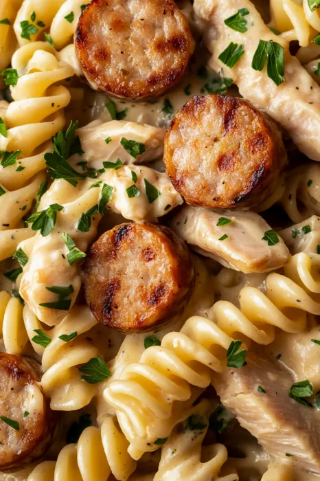 A plate of pasta with meatballs and sauce.