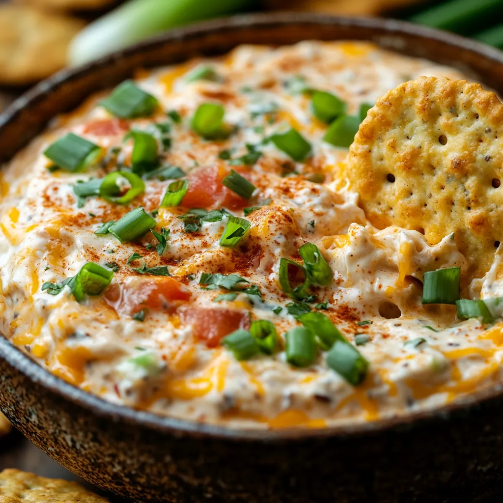 Soup bowl topped with a cracker.