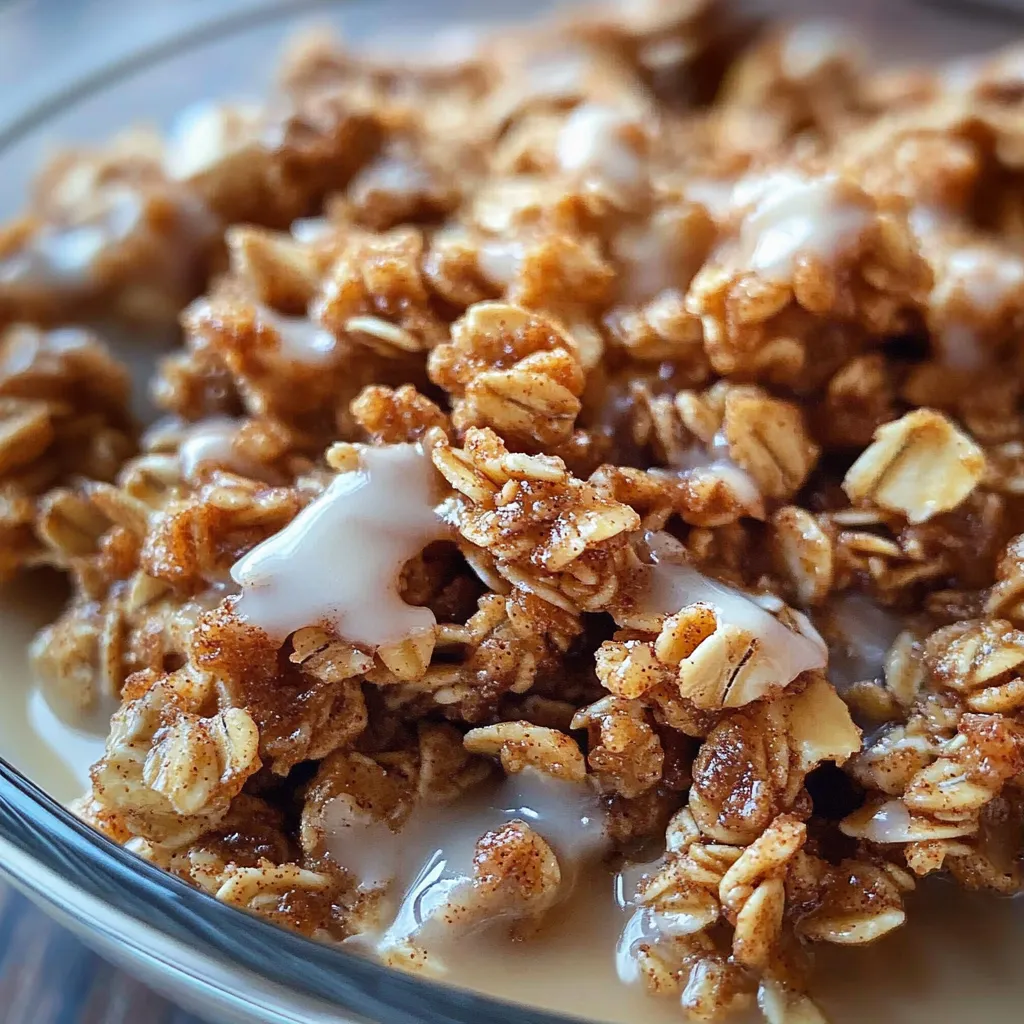 A bowl of cereal with milk.