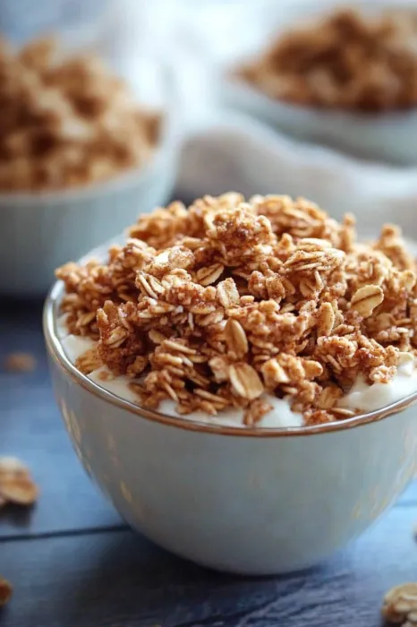 Bowl of cereal with milk.