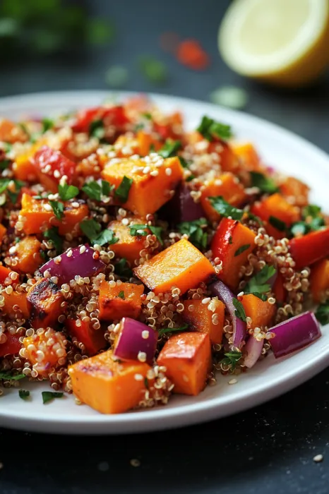 A plate of food with a variety of vegetables.