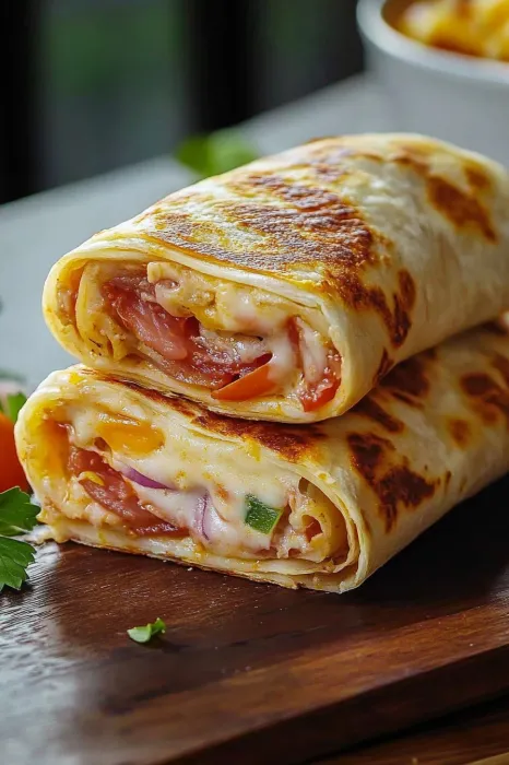 Two sandwiches on a table.