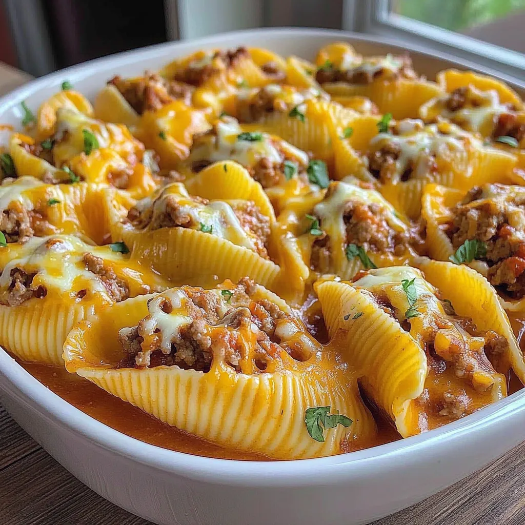 A bowl of pasta with meat and cheese.