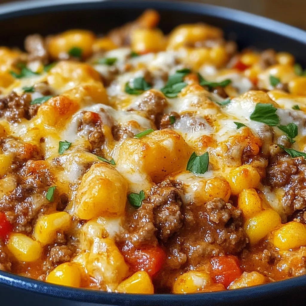 A bowl of food with a green garnish.