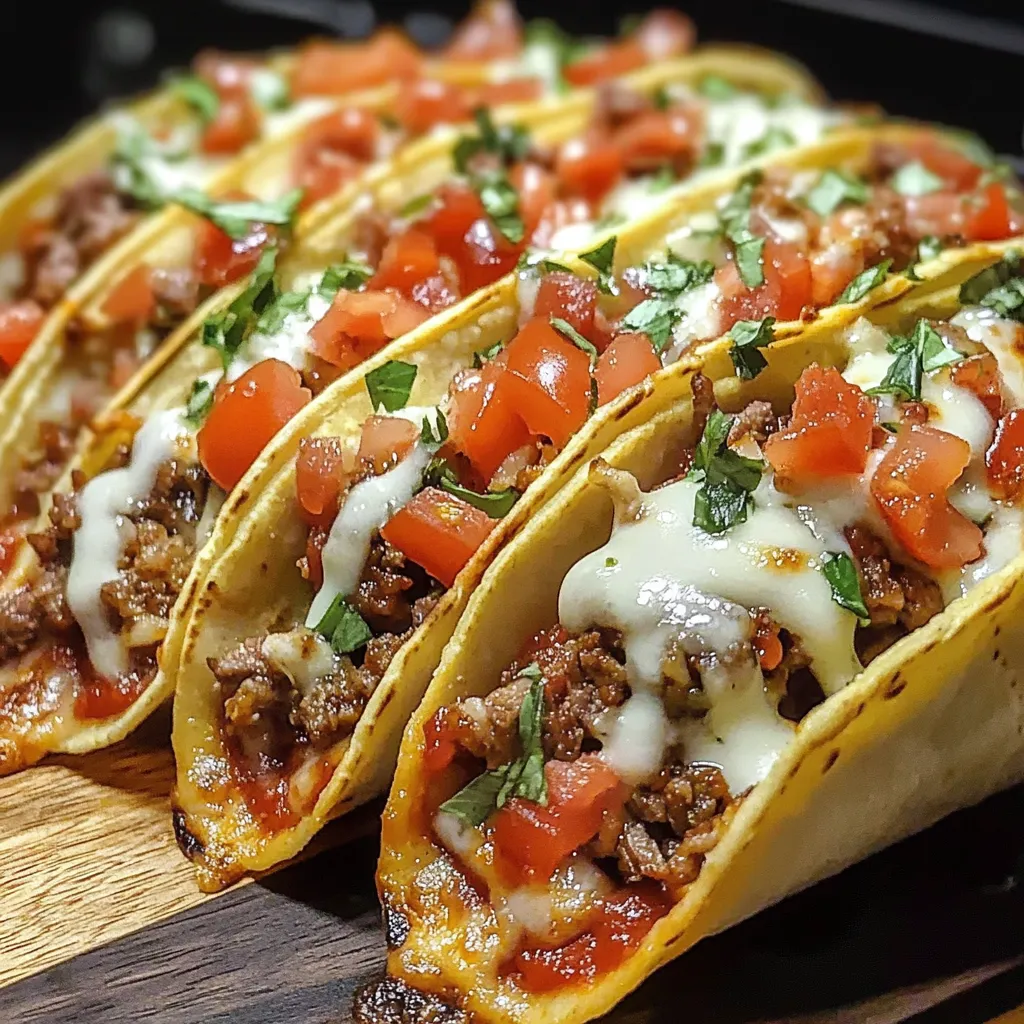 A plate of tacos with meat and tomatoes.